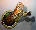 tigre gruñe 3D